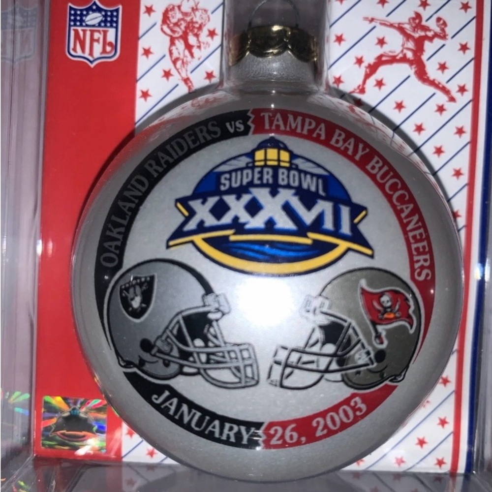 NFL Super Bowl XXXVII Silver Ornament